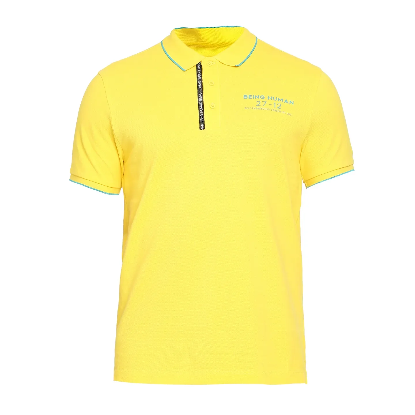 Yellow Regular Fit Men's Polo T-Shirt by Being Human Clothing - Image 7