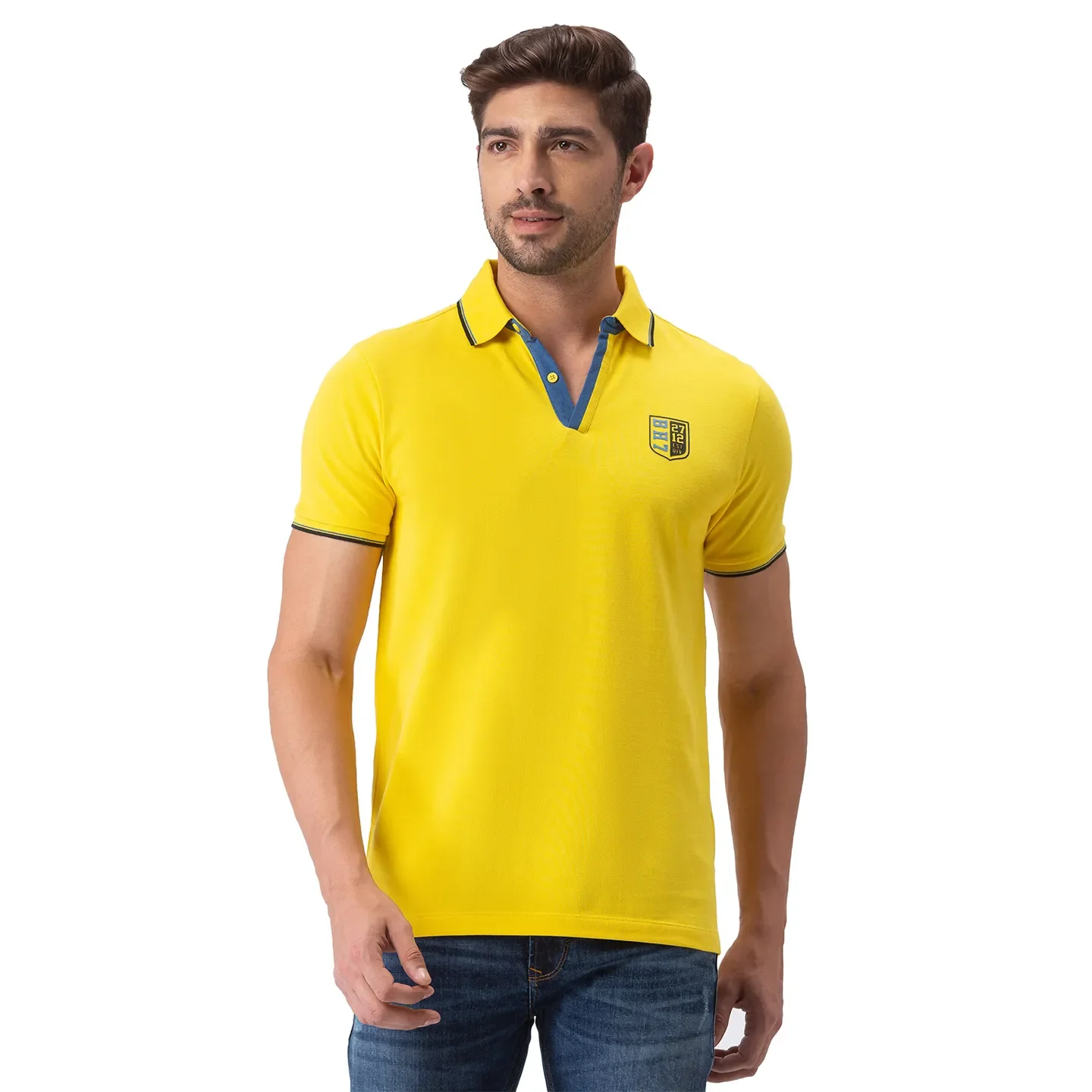 Yellow Regular Fit Men's Polo T-Shirt by Being Human Clothing