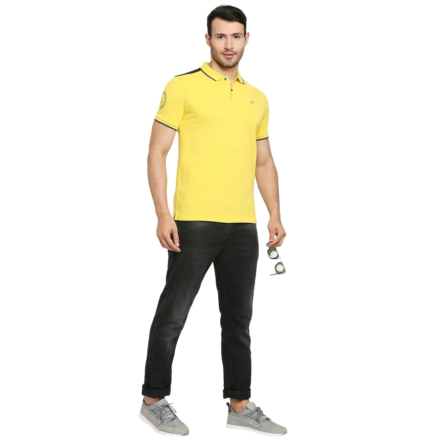 Yellow Regular Fit Men's Polo T-Shirt by Being Human Clothing - Image 6