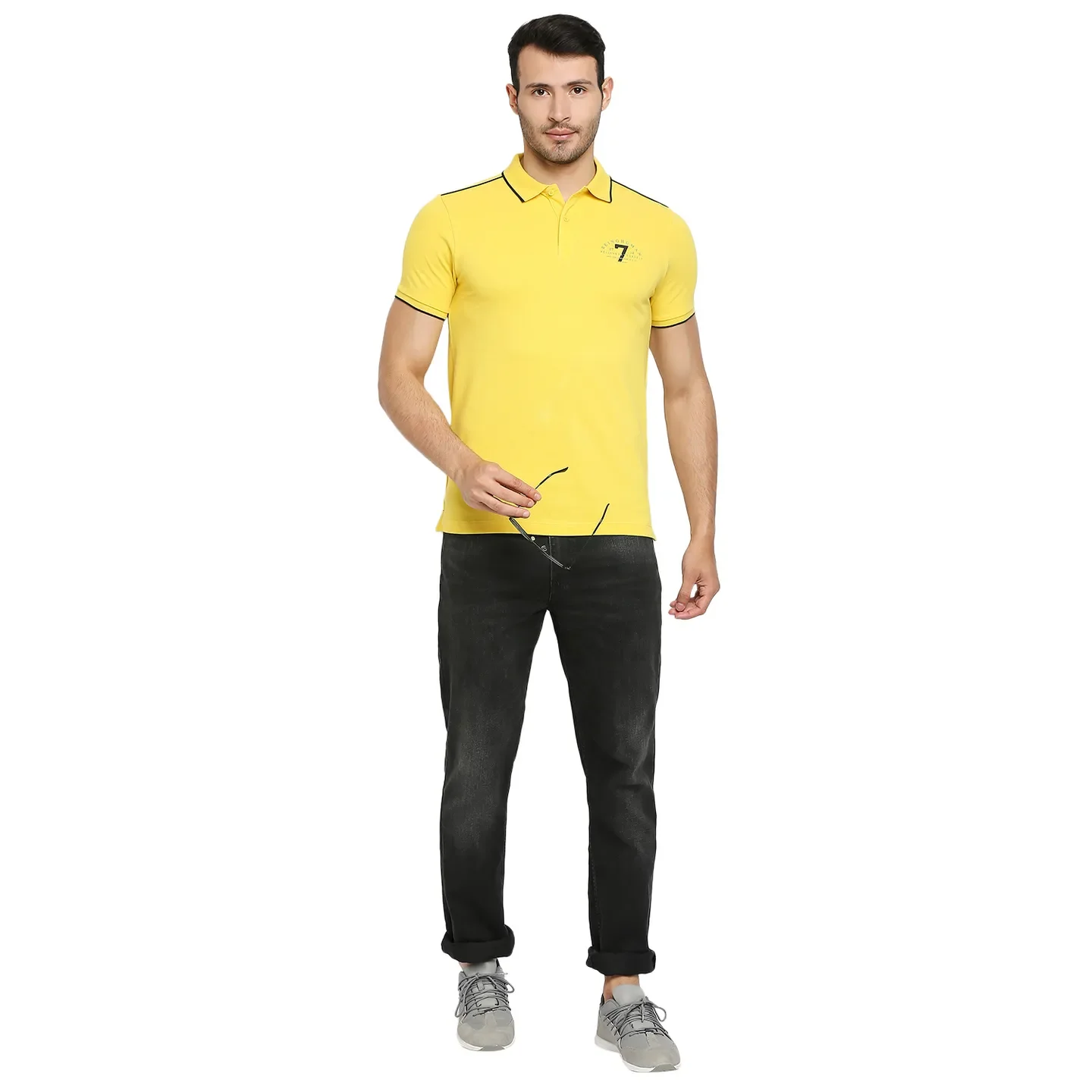 Yellow Regular Fit Men's Polo T-Shirt by Being Human Clothing - Image 6