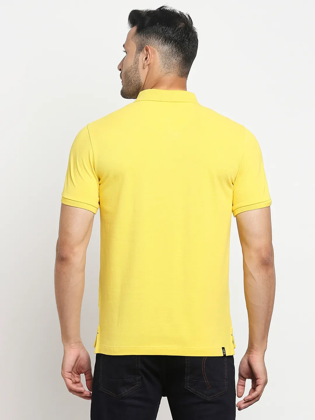 Yellow Regular Fit Men's Polo T-Shirt by Being Human Clothing - Image 3