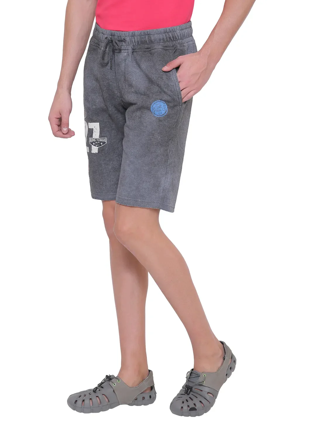 Black Regular Fit Men's Shorts by Being Human Clothing - Image 3