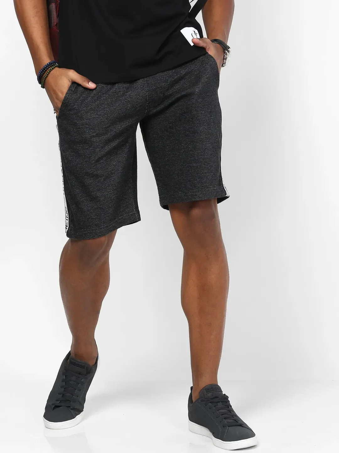 Black Regular Fit Men's Shorts by Being Human Clothing