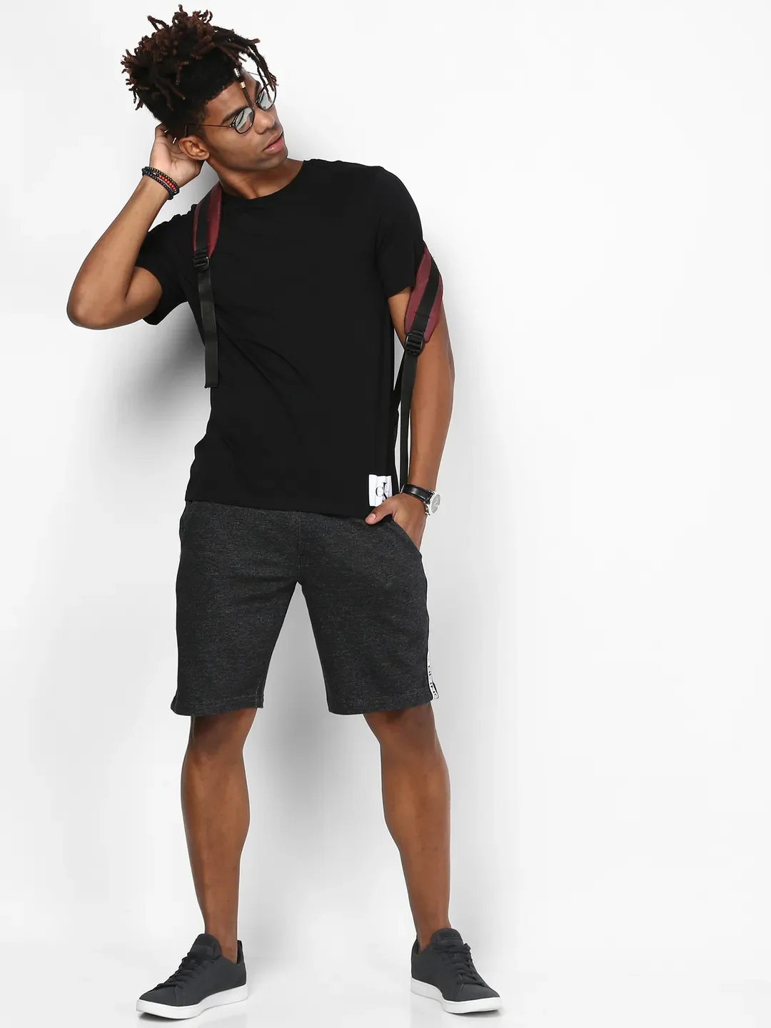 Black Regular Fit Men's Shorts by Being Human Clothing - Image 2