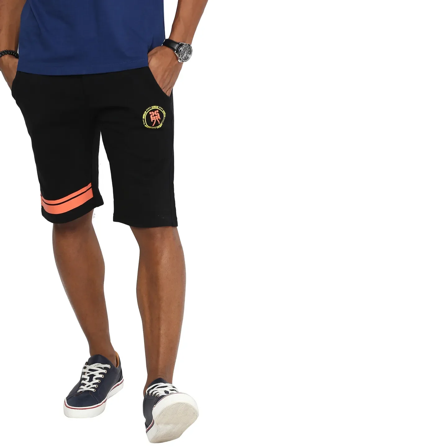 Black Regular Fit Men's Shorts by Being Human Clothing