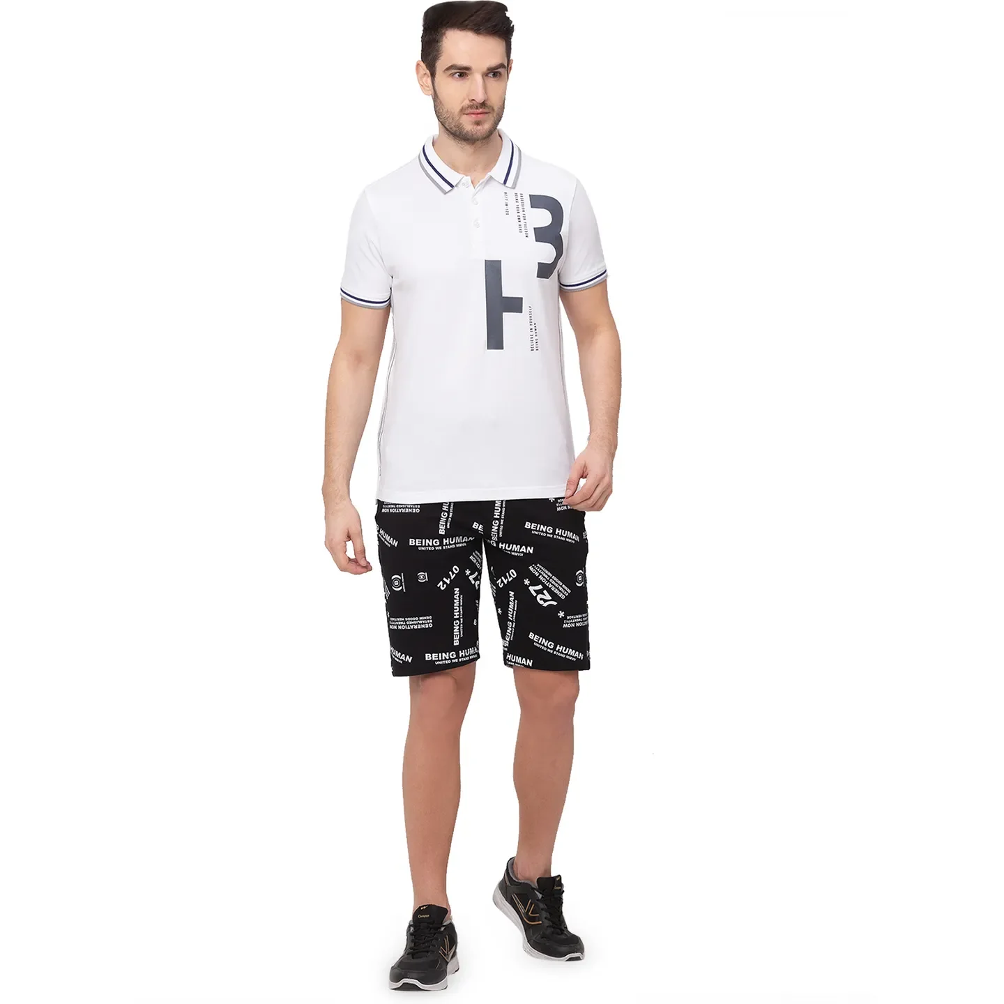 Black Regular Fit Men's Shorts by Being Human Clothing - Image 5