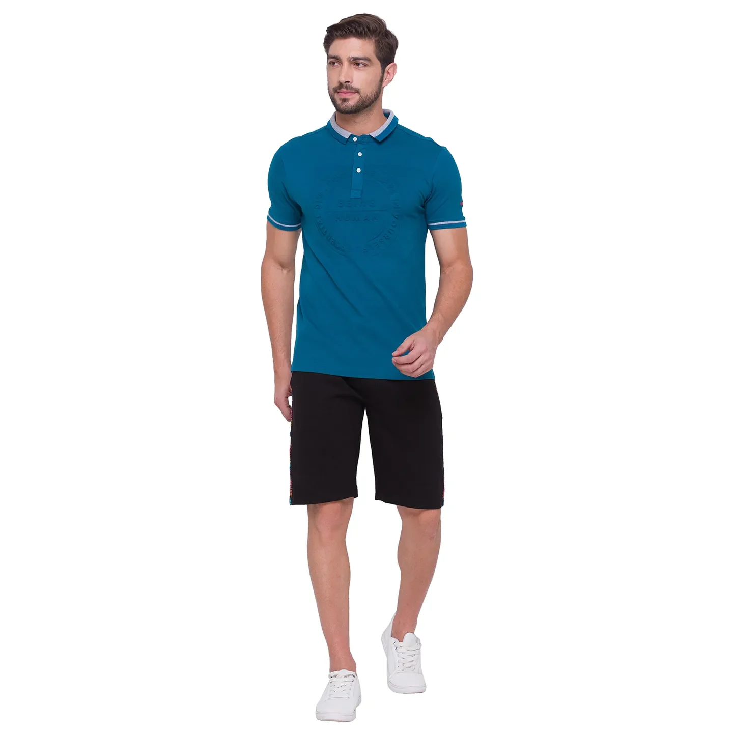 Black Regular Fit Shorts For Men By Being Human Clothing - Image 5