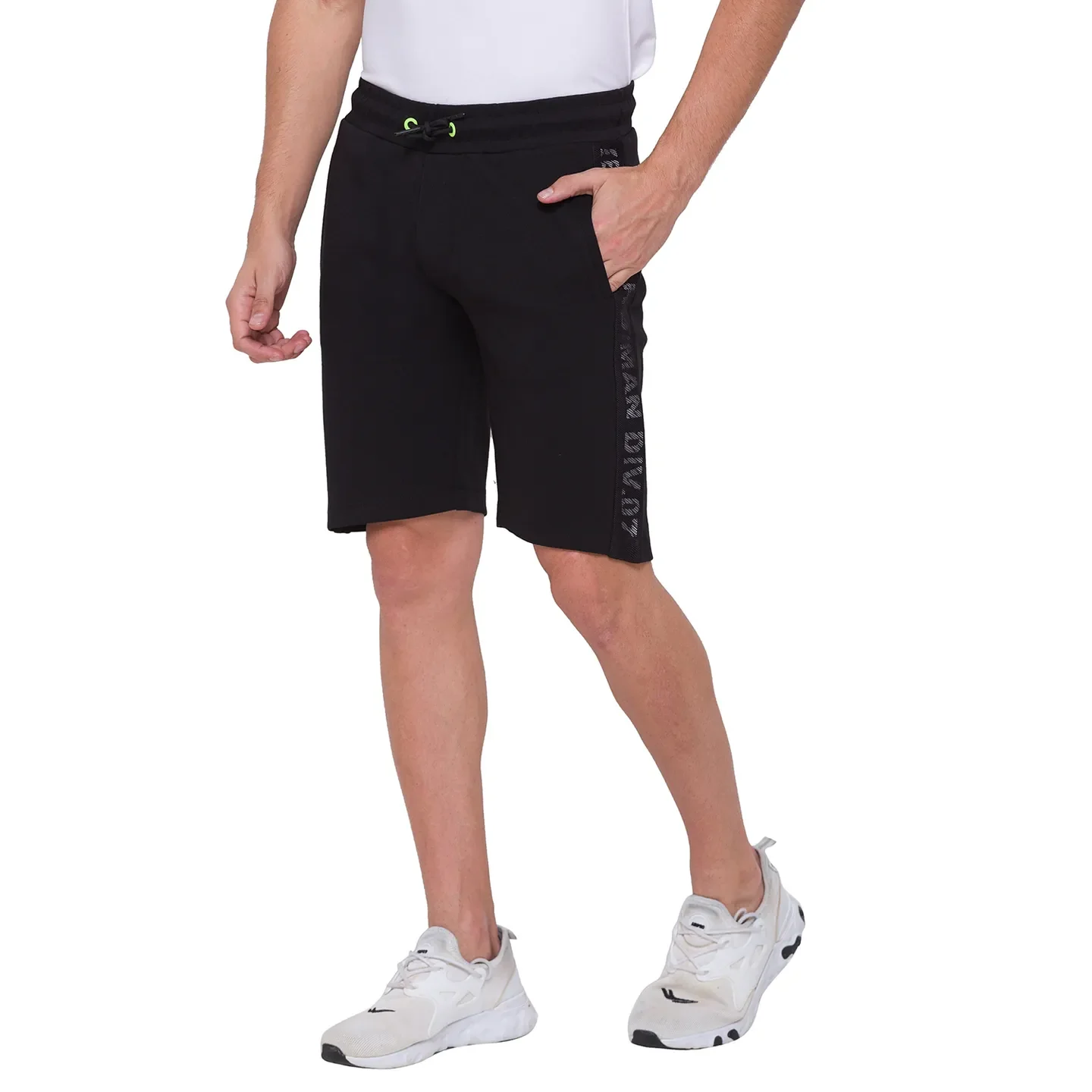 Black Regular Fit Shorts For Men By Being Human Clothing - Image 4