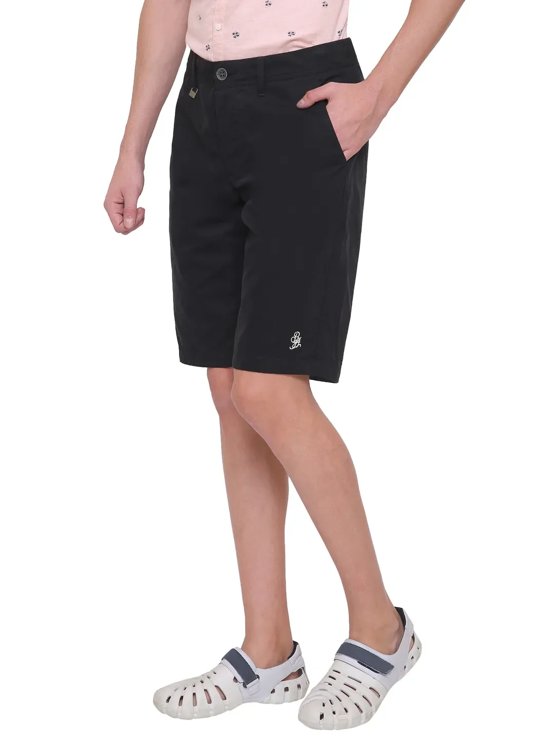 Black Regular Fit Men's Shorts by Being Human Clothing - Image 3