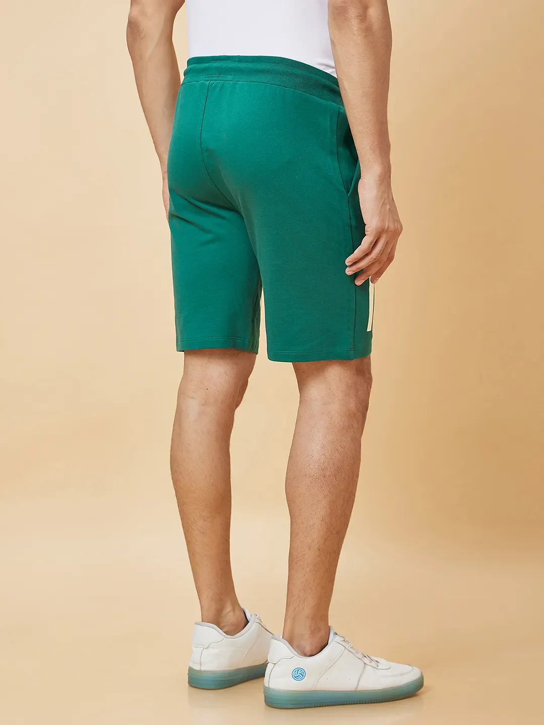 Green Regular Fit Men's Shorts by Being Human Clothing - Image 4