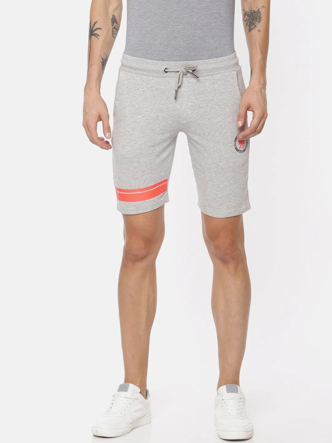 Grey Regular Fit Men's Shorts by Being Human Clothing
