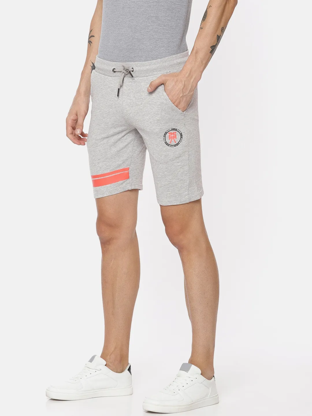 Grey Regular Fit Men's Shorts by Being Human Clothing - Image 2