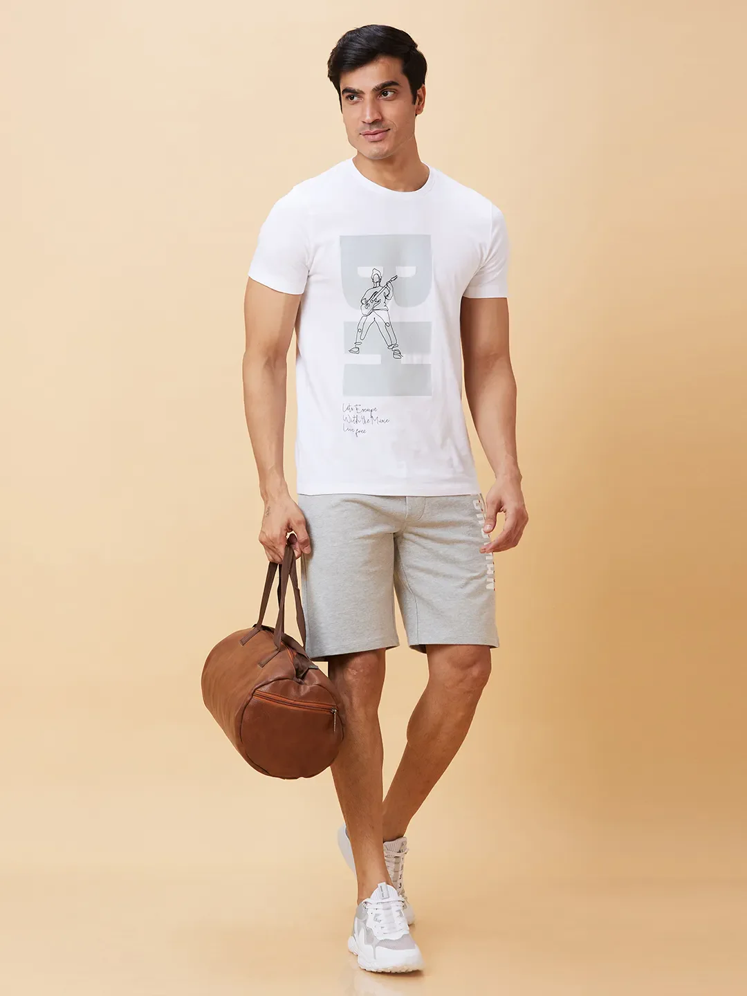 Grey Regular Fit Men's Shorts by Being Human Clothing - Image 5