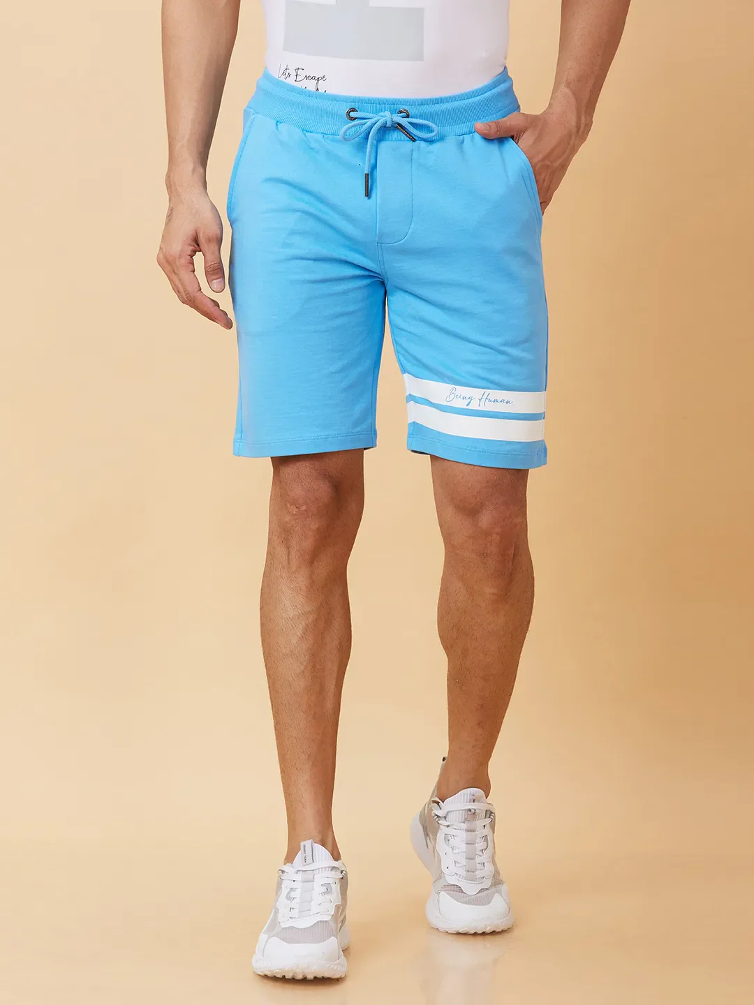 Blue Regular Fit Men's Shorts by Being Human Clothing - Image 6