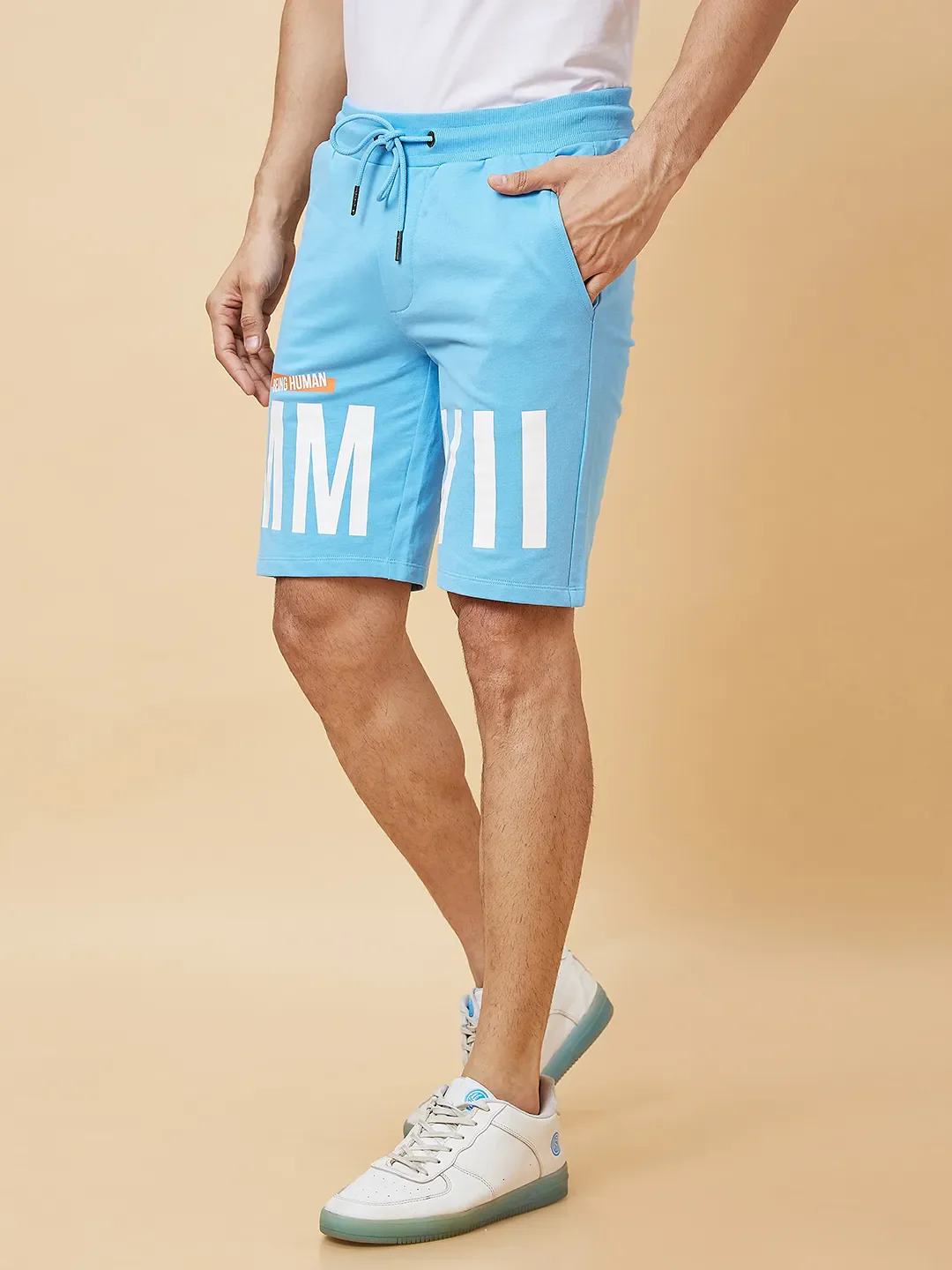 Blue Regular Fit Men's Shorts by Being Human Clothing - Image 3