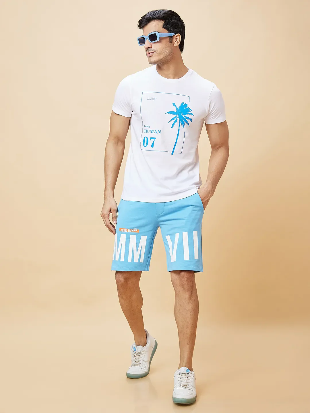 Blue Regular Fit Men's Shorts by Being Human Clothing - Image 6