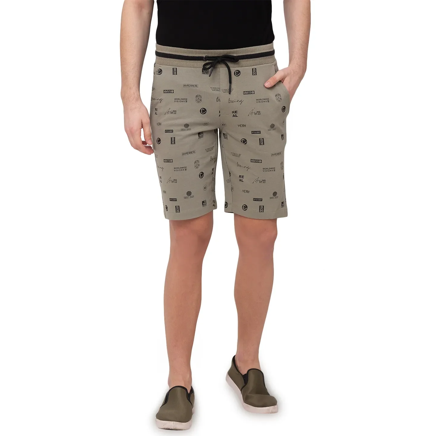 Green Regular Fit Men's Shorts by Being Human Clothing