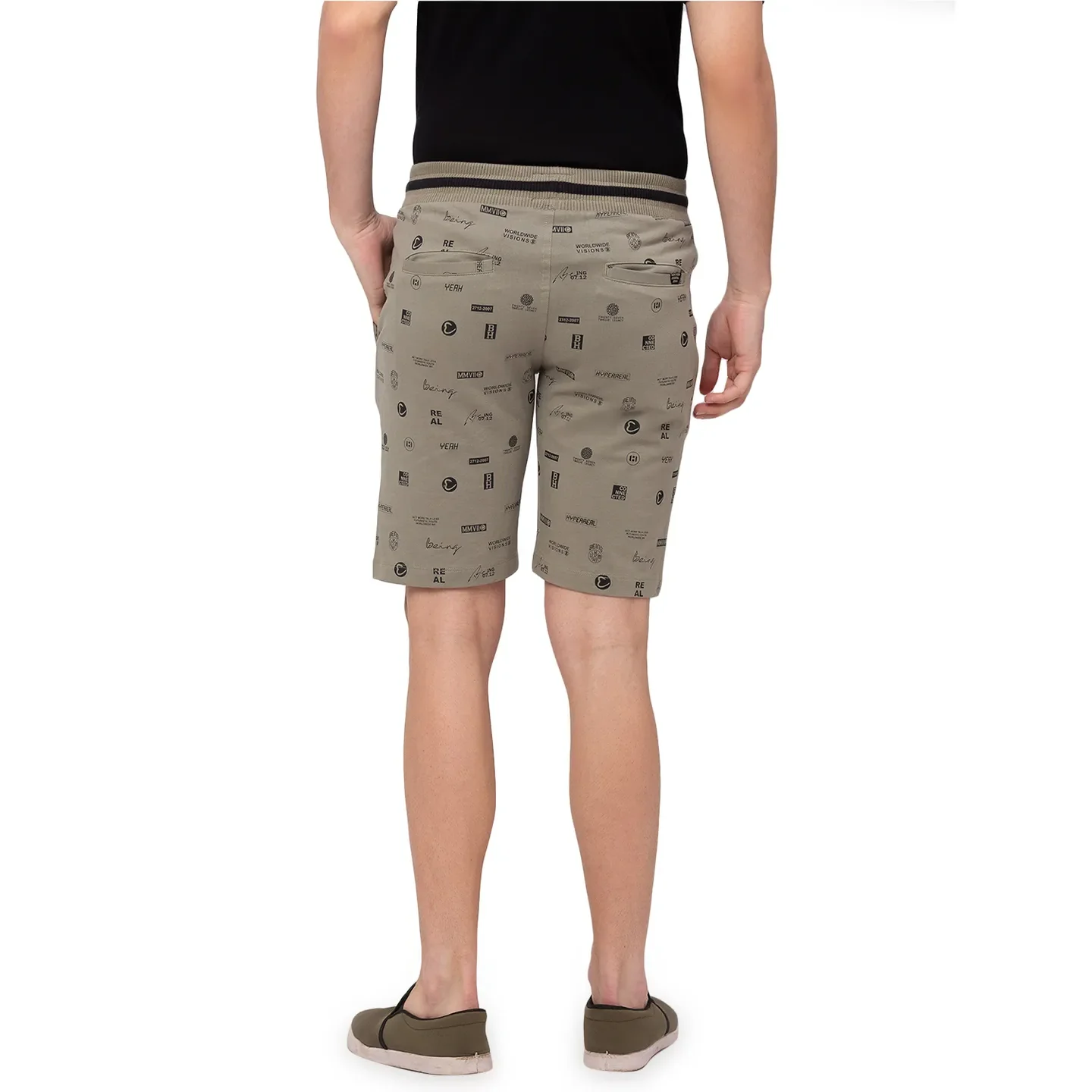 Green Regular Fit Men's Shorts by Being Human Clothing - Image 2