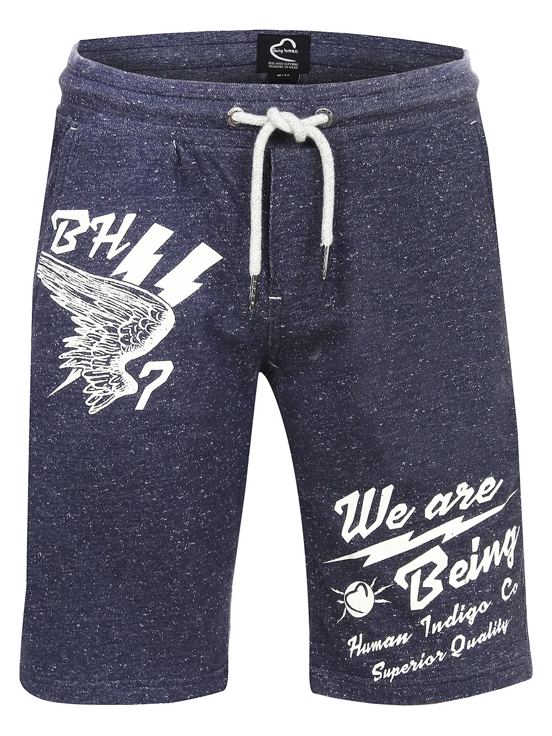 Navy Regular Fit Shorts For Men By Being Human Clothing