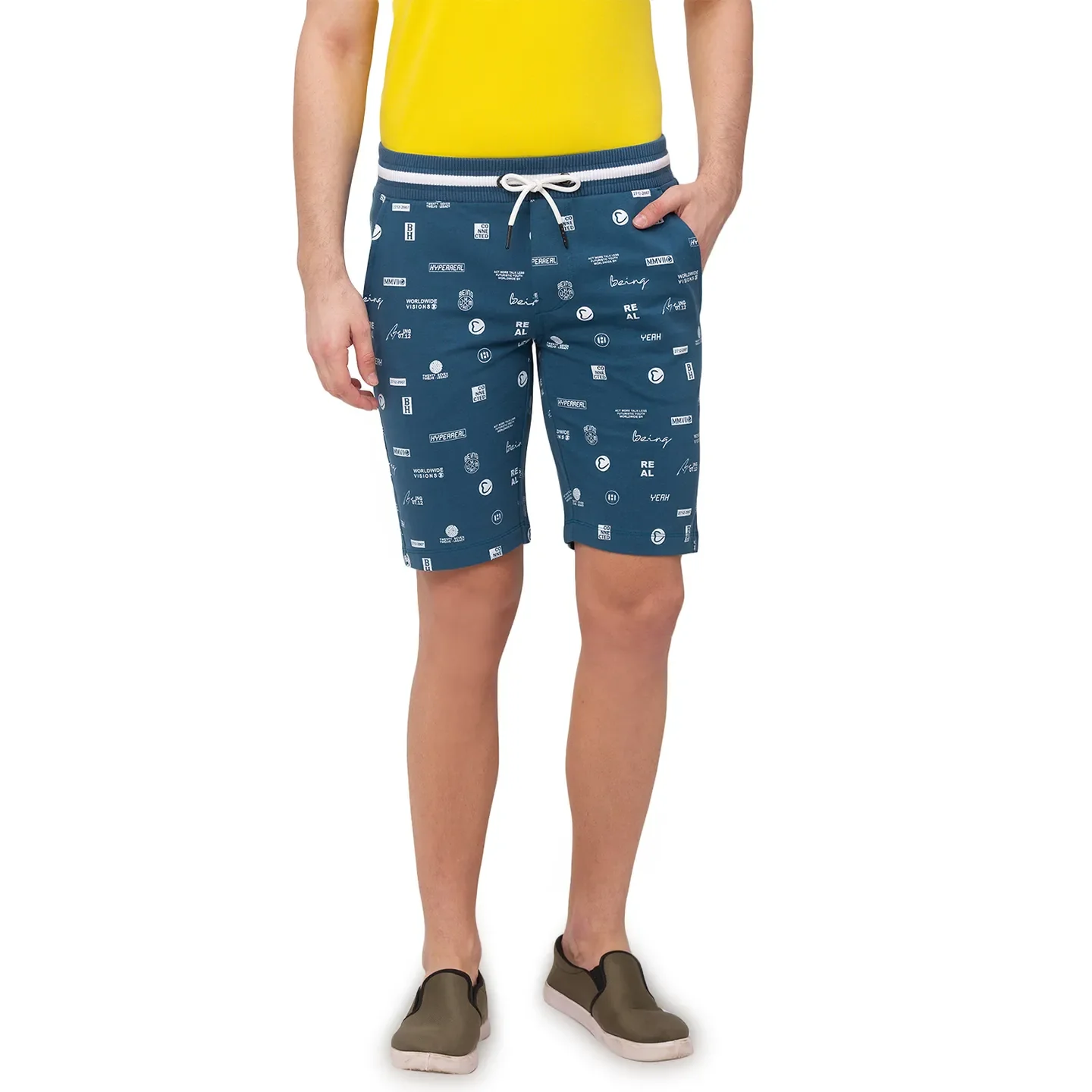 Green Regular Fit Men's Shorts by Being Human Clothing