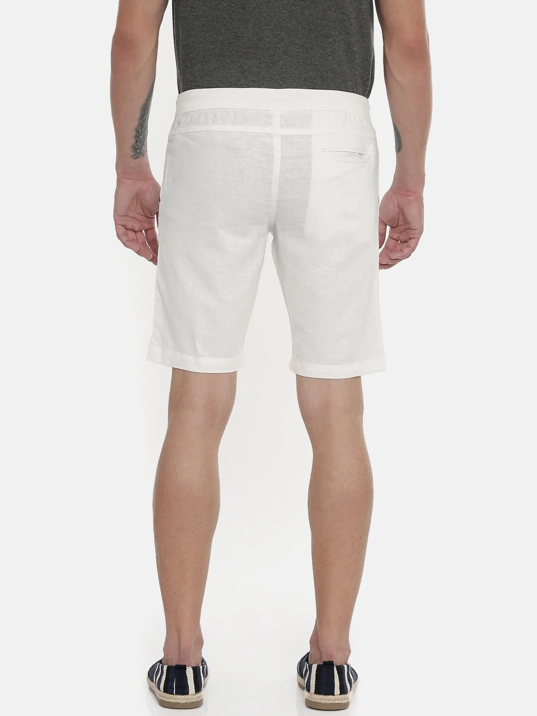 White Regular Fit Men's Shorts by Being Human Clothing - Image 3