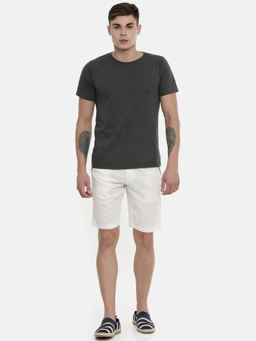 White Regular Fit Men's Shorts by Being Human Clothing - Image 4
