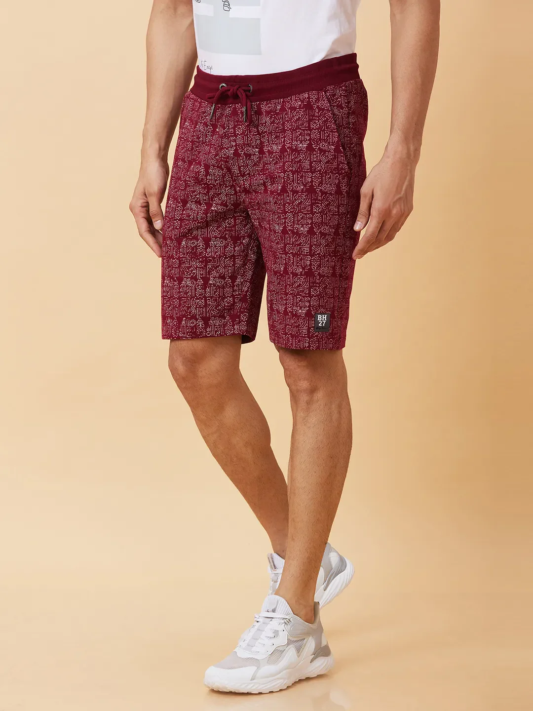 Red Regular Fit Men's Shorts by Being Human Clothing - Image 3
