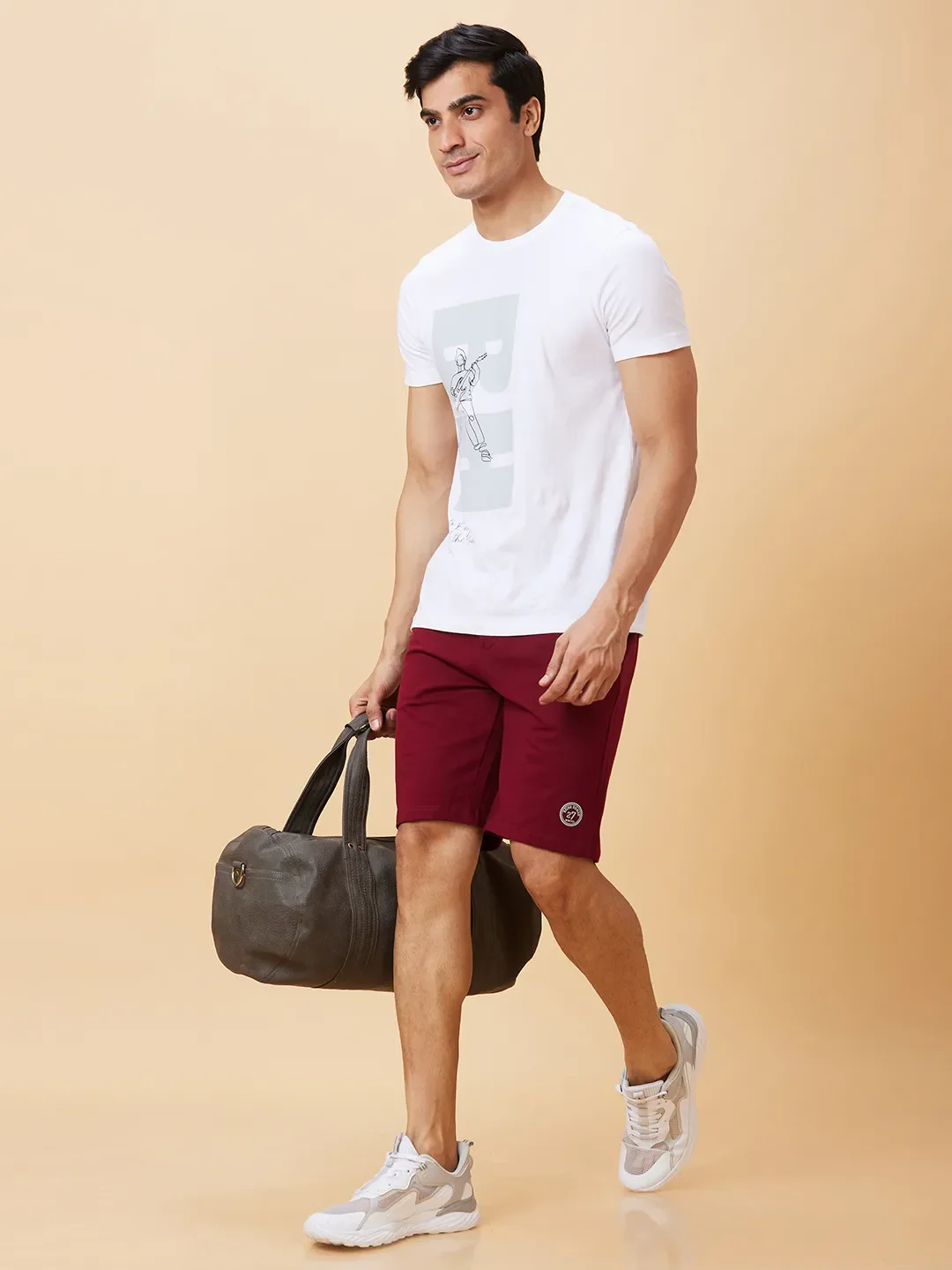 Red Regular Fit Men's Shorts by Being Human Clothing - Image 5