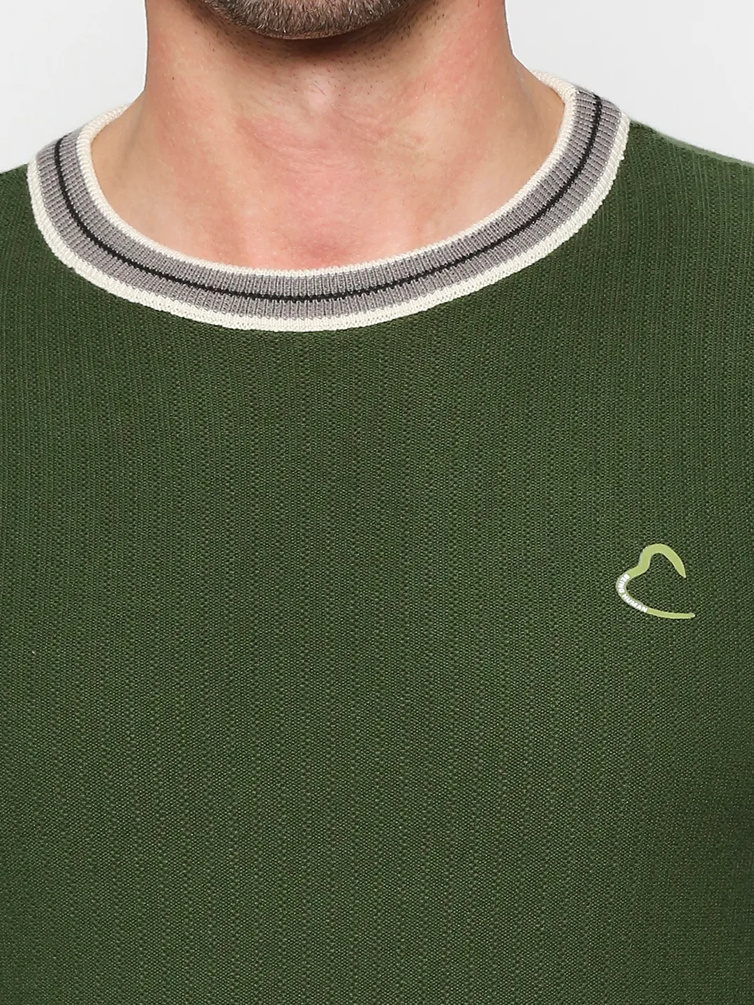 Green Regular Fit Round Neck Long Sleeves Men's Sweatshirt by Being Human Clothing - Image 5