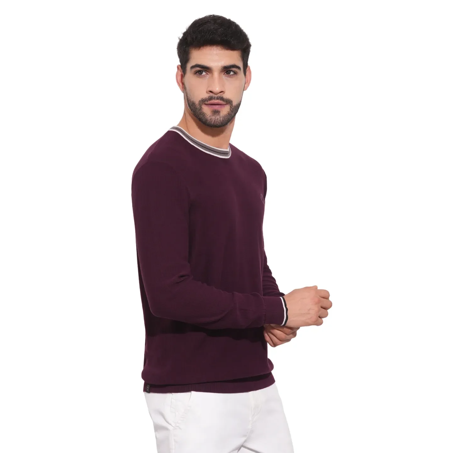 Red Regular Fit Round Neck Long Sleeves Men's Sweatshirt by Being Human Clothing - Image 3
