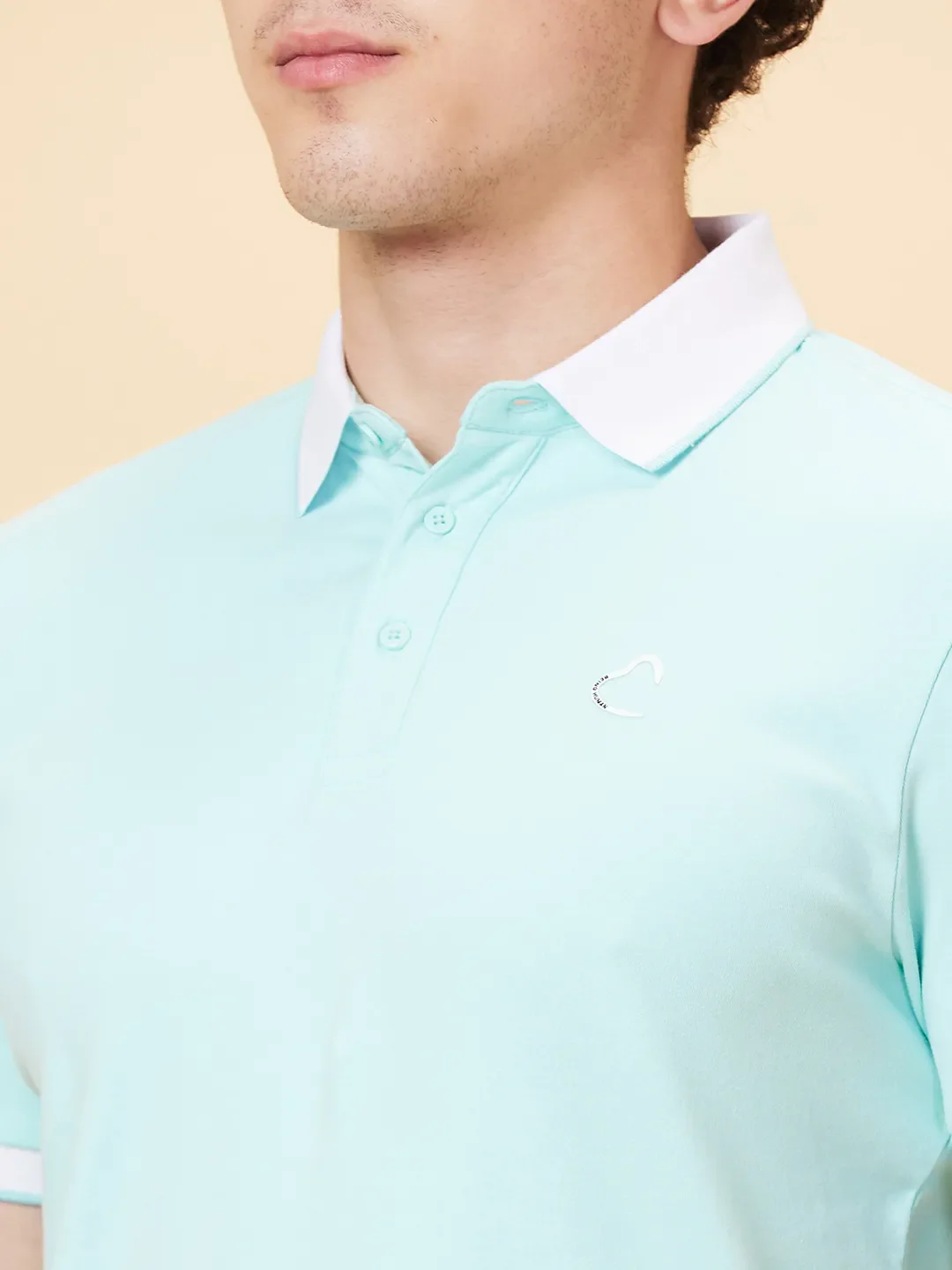 Aqua Regular Fit Men's Polo T-shirt by Being Human Clothing - Image 5