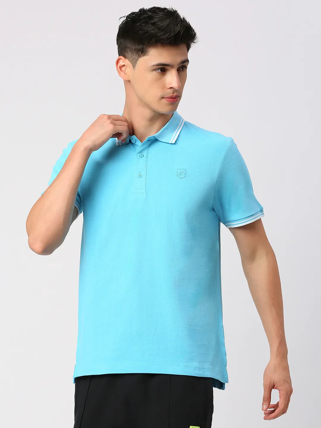 Blue Regular Fit Men's Polo T-Shirt by Being Human Clothing - Image 2