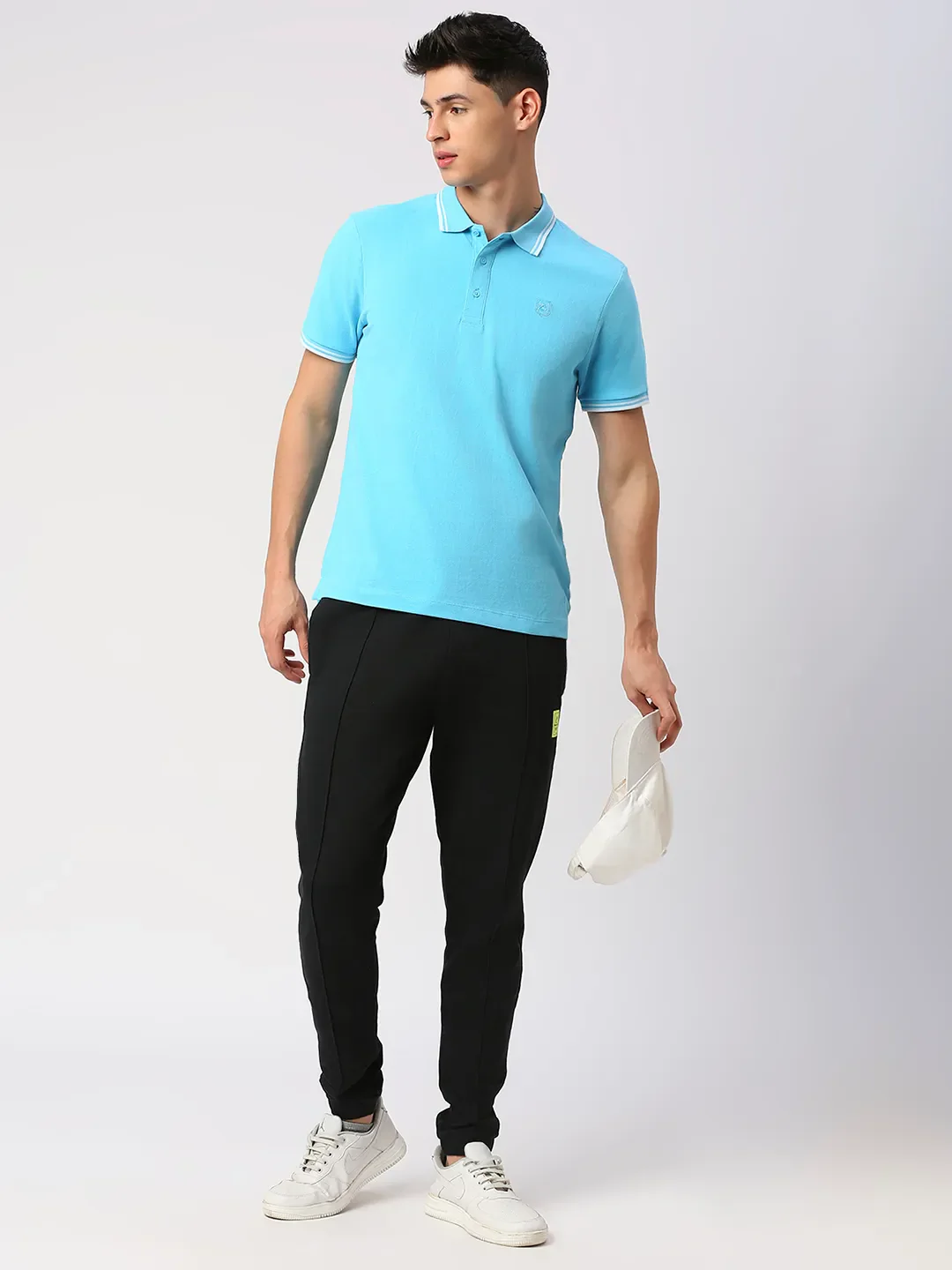Blue Regular Fit Men's Polo T-Shirt by Being Human Clothing - Image 6