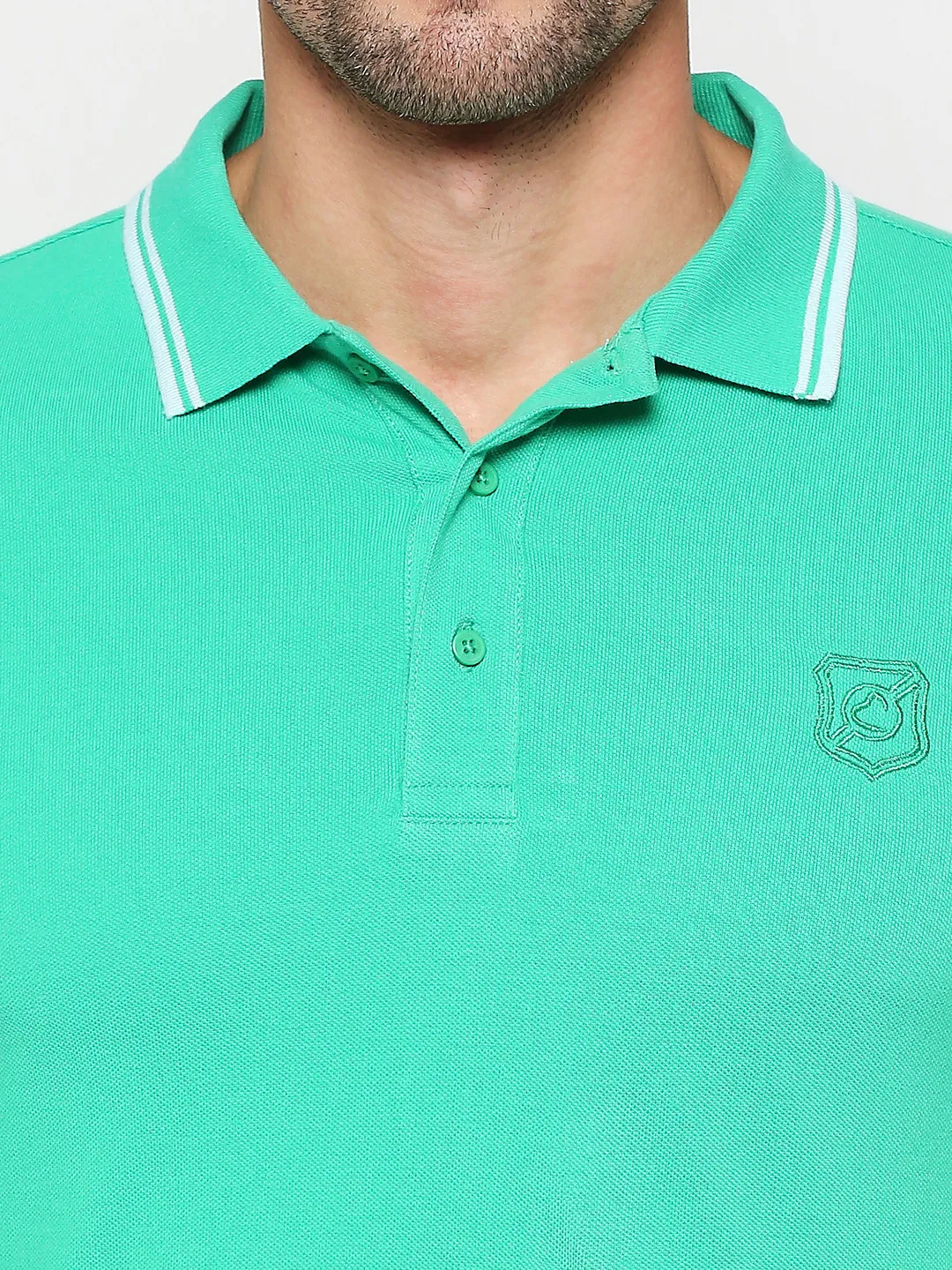 Green Regular Fit Men's Polo T-shirt by Being Human Clothing - Image 6