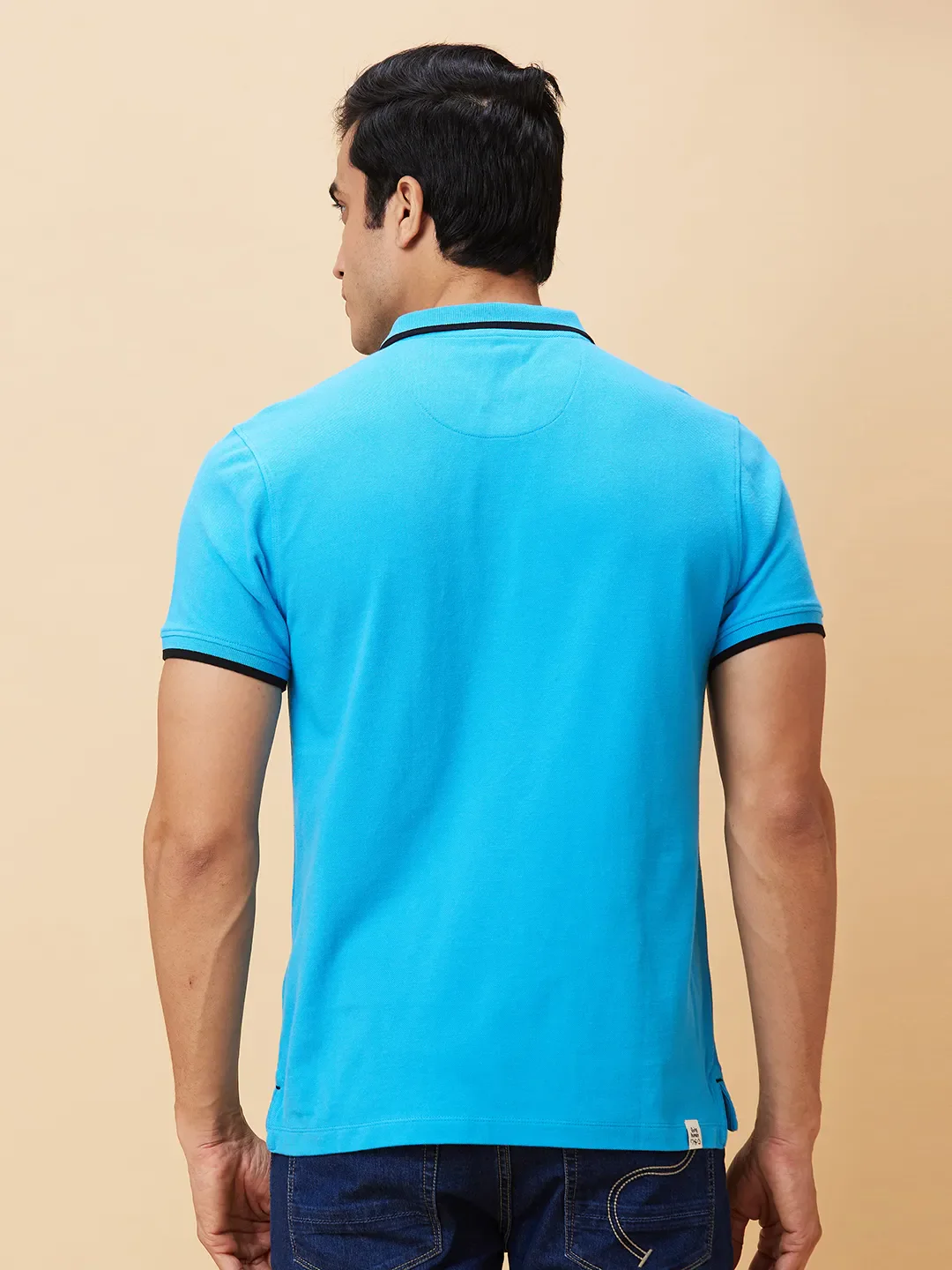 Blue Regular Fit Men's Polo T-Shirt by Being Human Clothing - Image 2