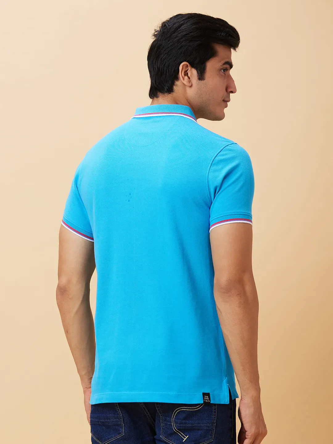 Blue Regular Fit Men's Polo T-Shirt by Being Human Clothing - Image 2
