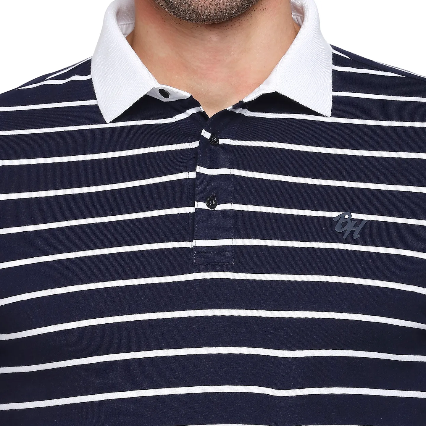 Blue Regular Fit Men's Polo T-shirt by Being Human Clothing - Image 5