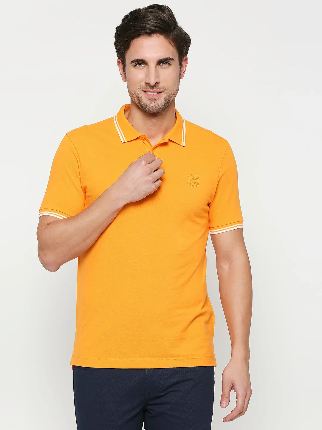 Yellow Regular Fit Men's Polo T-Shirt by Being Human Clothing