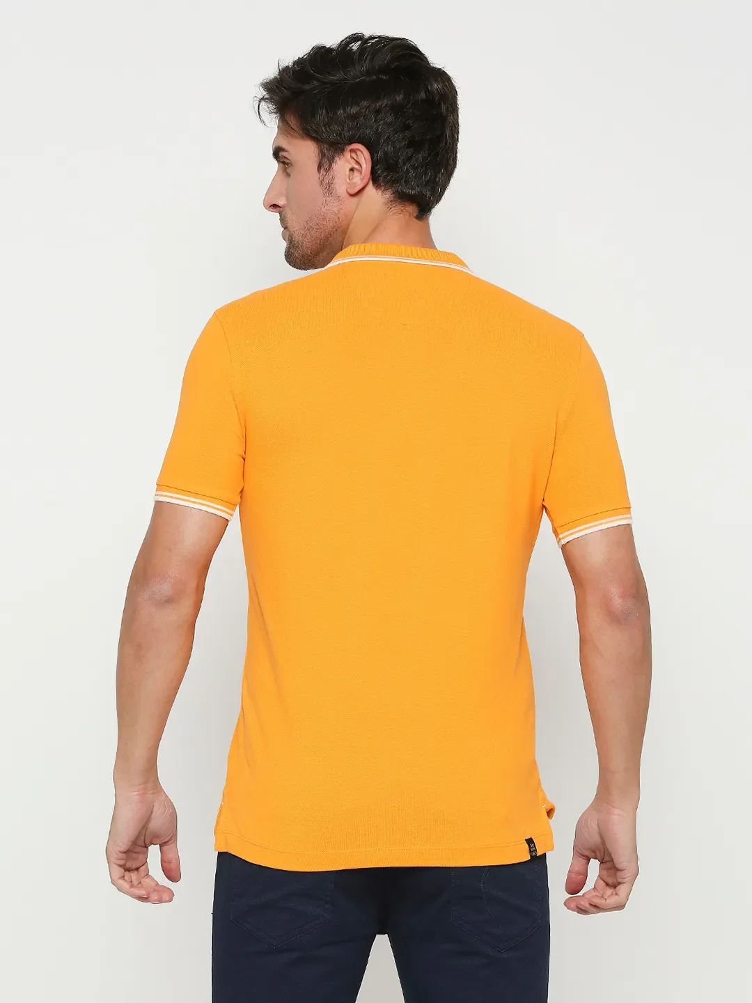 Yellow Regular Fit Men's Polo T-Shirt by Being Human Clothing - Image 4