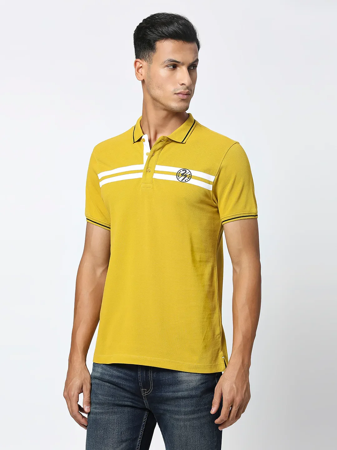 Orange Regular Fit Men's Polo T-Shirt by Being Human Clothing - Image 2