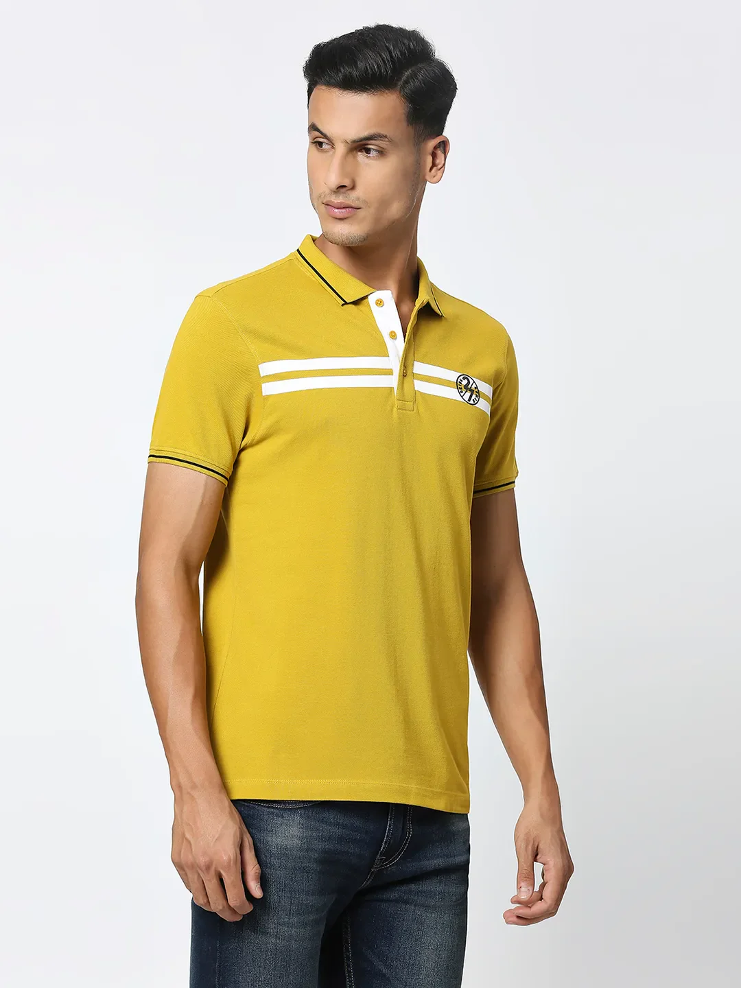 Orange Regular Fit Men's Polo T-Shirt by Being Human Clothing - Image 3