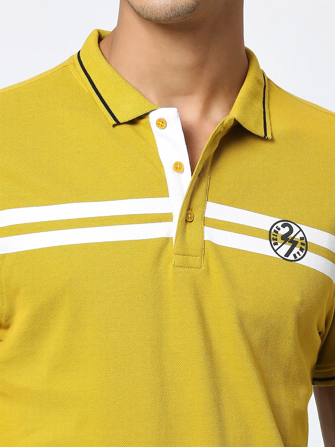 Orange Regular Fit Men's Polo T-Shirt by Being Human Clothing - Image 5