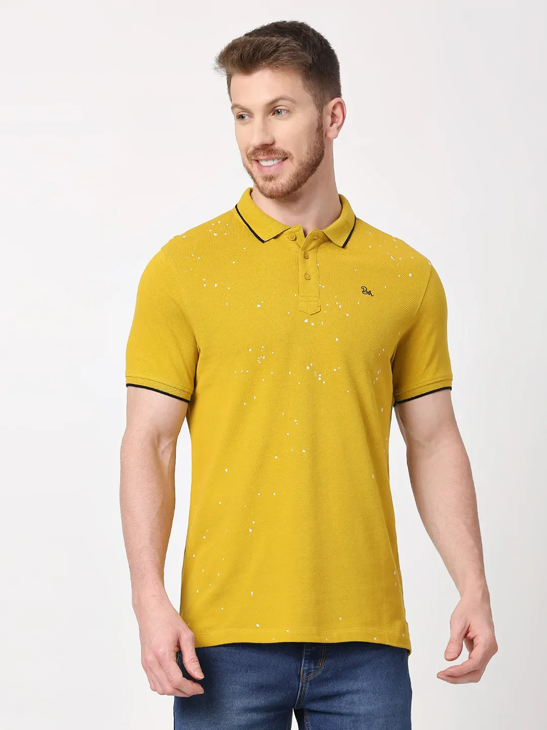 Camel Regular Fit Men's Polo T-Shirt by Being Human Clothing