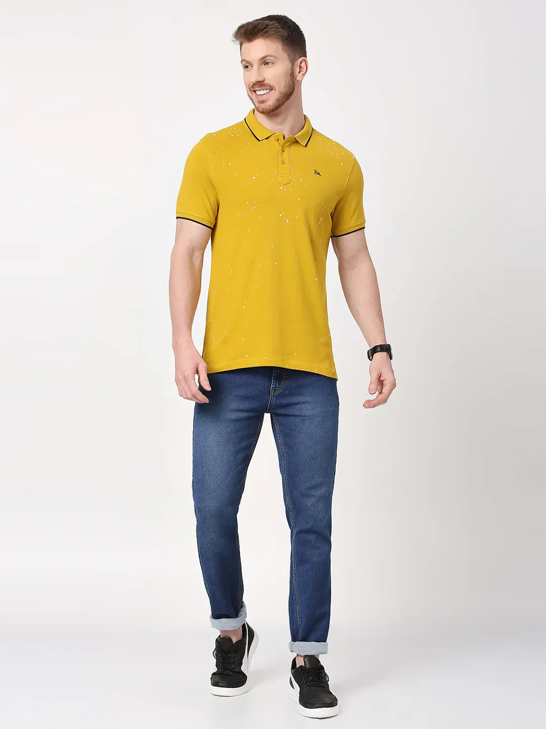Camel Regular Fit Men's Polo T-Shirt by Being Human Clothing - Image 6