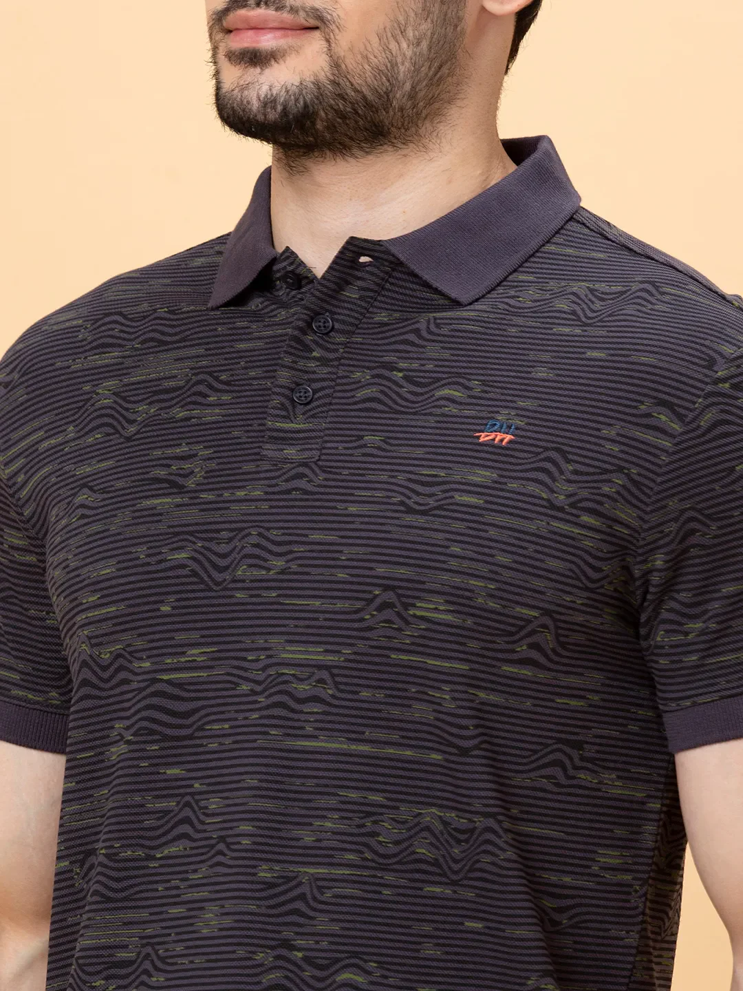 Grey Regular Fit Men's Polo T-shirt by Being Human Clothing - Image 5