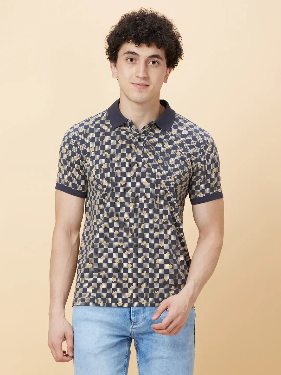 Grey Regular Fit Men's Polo T-shirt by Being Human Clothing