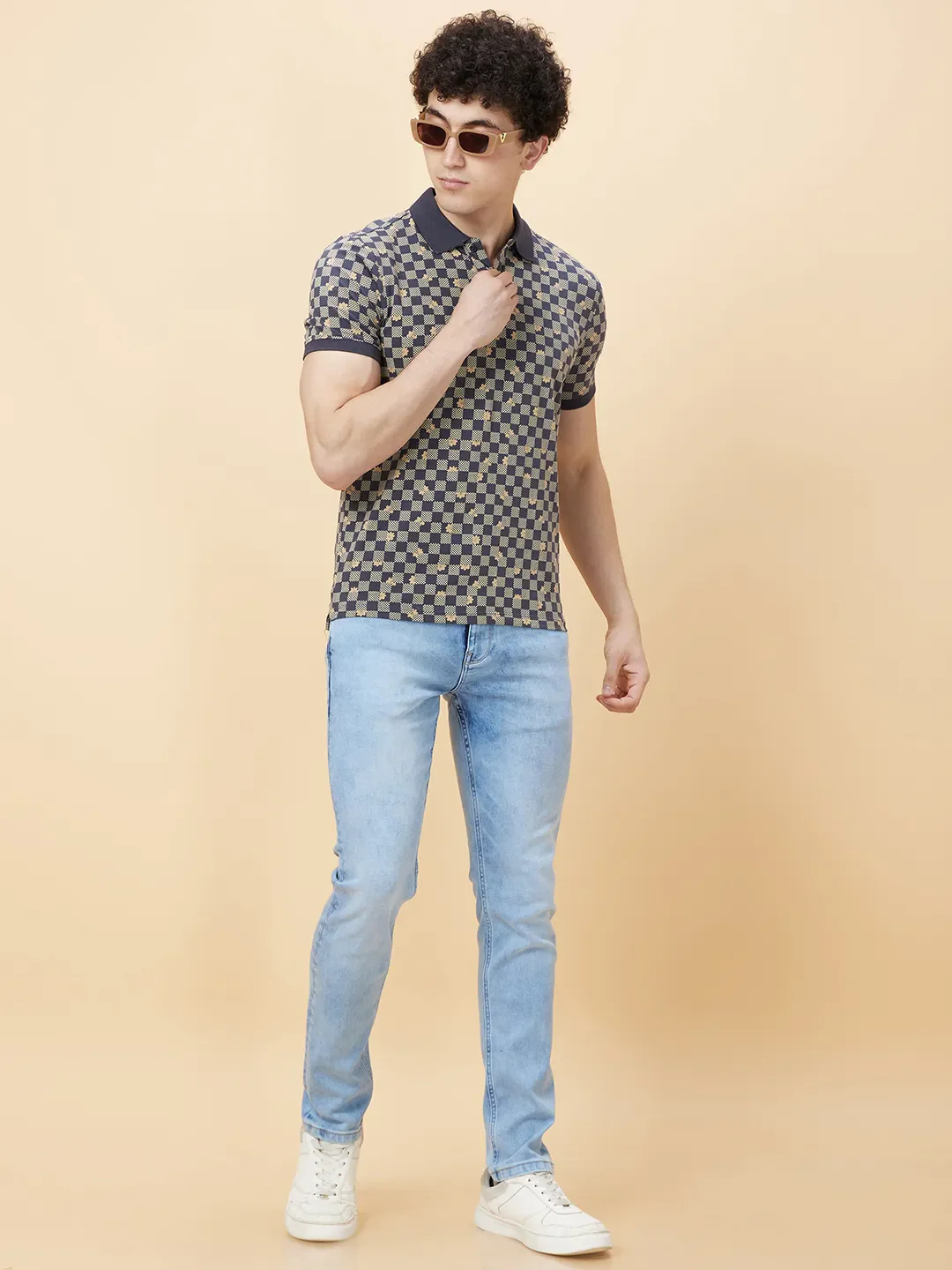 Grey Regular Fit Men's Polo T-shirt by Being Human Clothing - Image 6