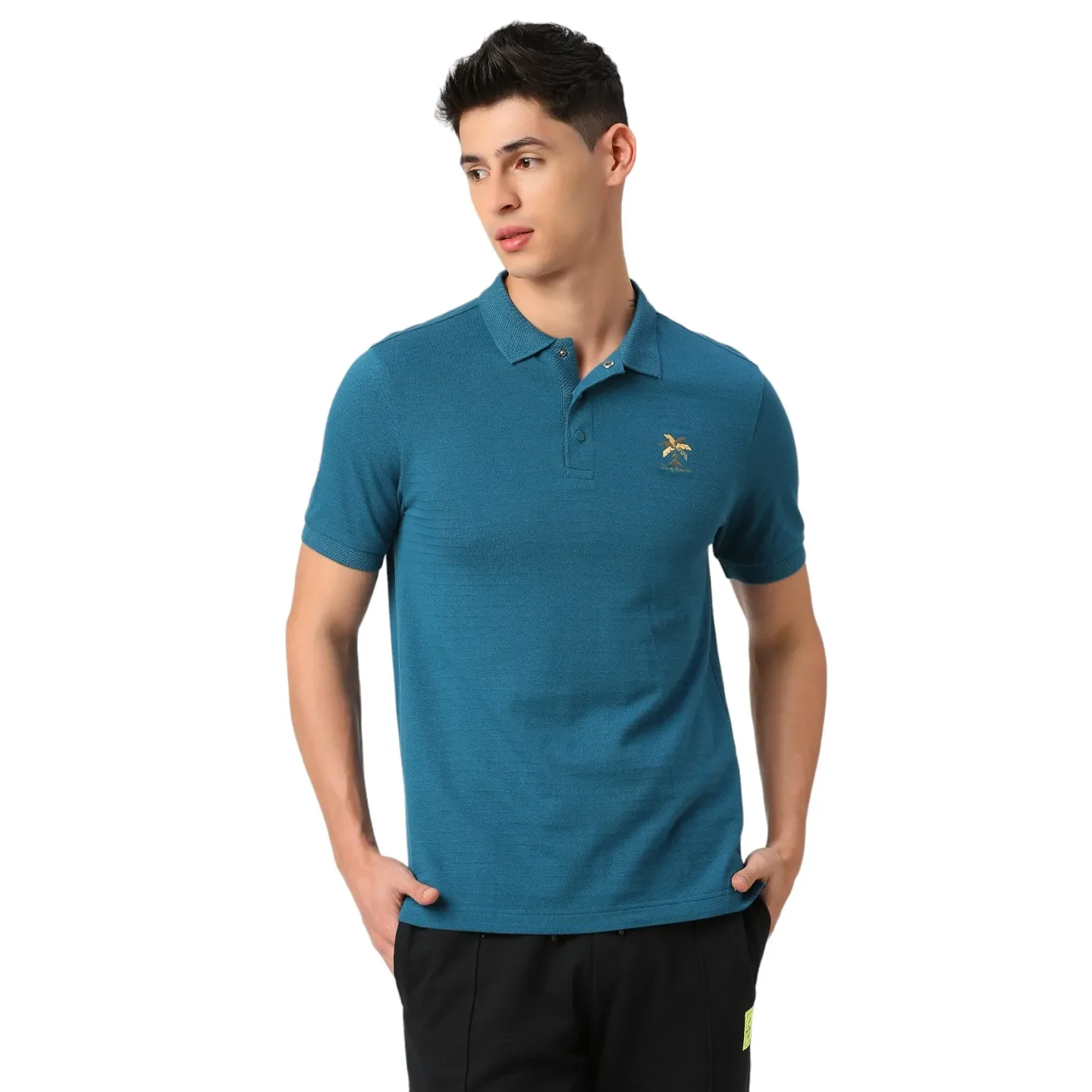 Blue Regular Fit Men's Polo T-Shirt by Being Human Clothing