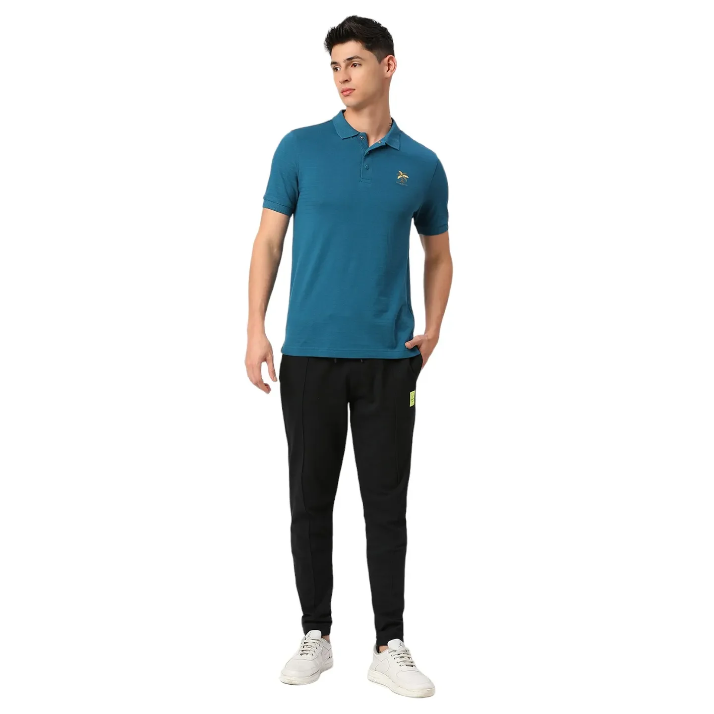 Blue Regular Fit Men's Polo T-Shirt by Being Human Clothing - Image 6