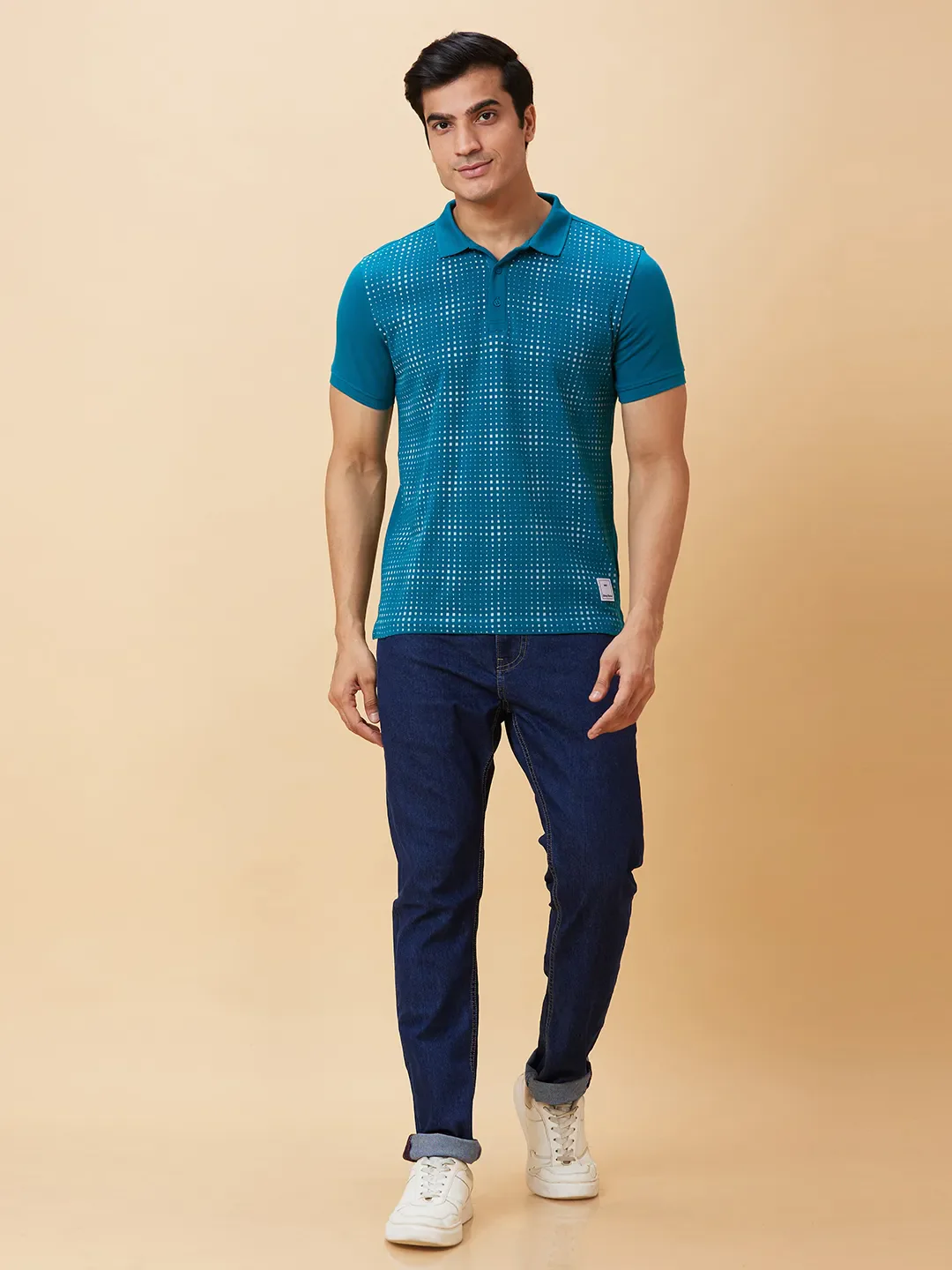 Blue Regular Fit Men's Polo T-Shirt by Being Human Clothing